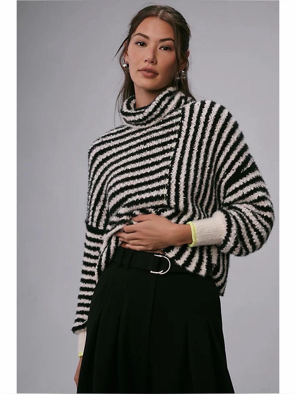 Anthropologie Pilcro Illusion Stripe Turtleneck Sweater